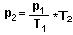 P2=(P1/T1)*T2
